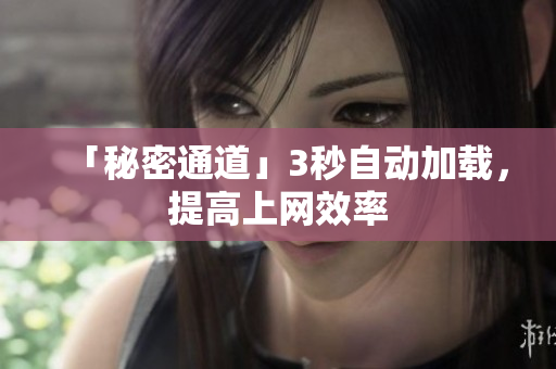 「秘密通道」3秒自动加载，提高上网效率