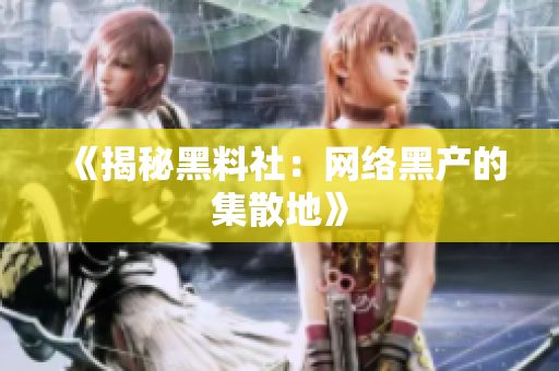 《揭秘黑料社：网络黑产的集散地》