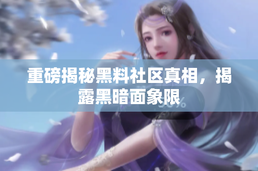 重磅揭秘黑料社区真相，揭露黑暗面象限