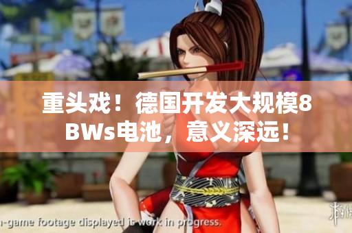 重头戏！德国开发大规模8BWs电池，意义深远！