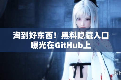 淘到好东西！黑料隐藏入口曝光在GitHub上