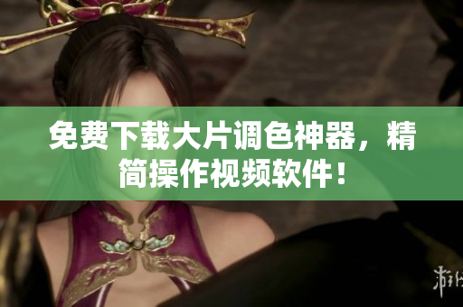 免费下载大片调色神器，精简操作视频软件！