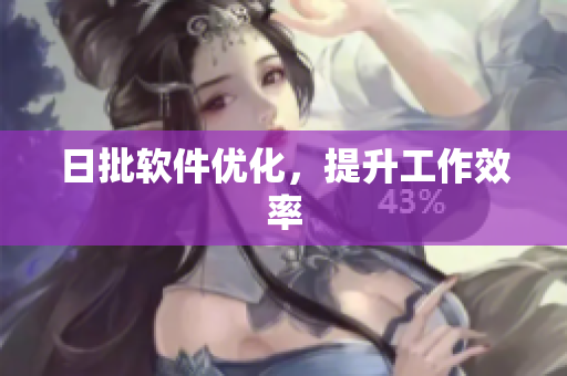 日批软件优化，提升工作效率