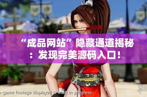 “成品网站”隐藏通道揭秘：发现完美源码入口！