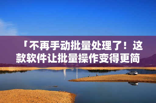 「不再手动批量处理了！这款软件让批量操作变得更简单」