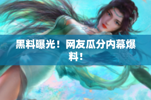 黑料曝光！网友瓜分内幕爆料！