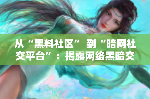 从“黑料社区” 到“暗网社交平台”：揭露网络黑暗交易的真相
