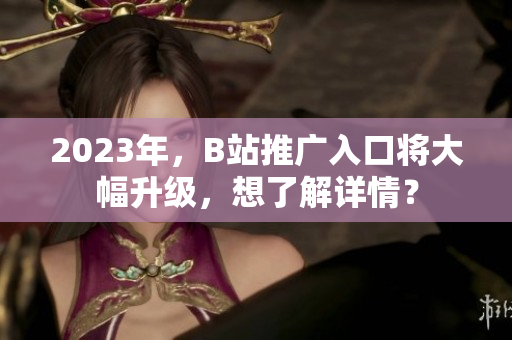2023年，B站推广入口将大幅升级，想了解详情？