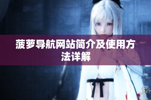 菠萝导航网站简介及使用方法详解