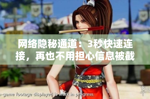 网络隐秘通道：3秒快速连接，再也不用担心信息被截获！