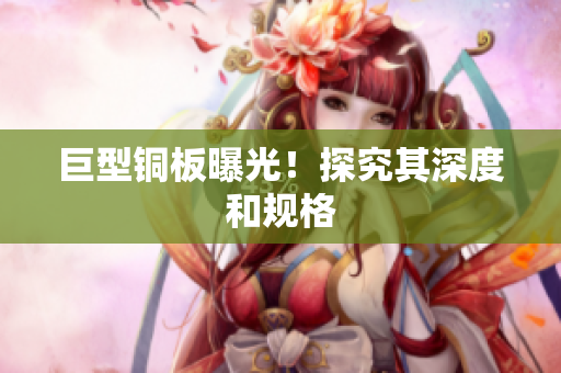 巨型铜板曝光！探究其深度和规格