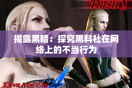 揭露黑暗：探究黑料社在网络上的不当行为