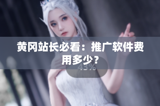 黄冈站长必看：推广软件费用多少？