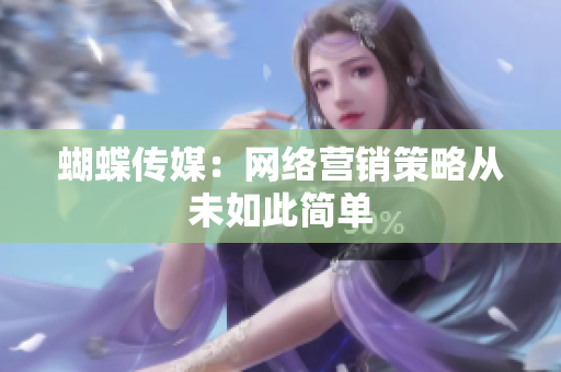 蝴蝶传媒：网络营销策略从未如此简单
