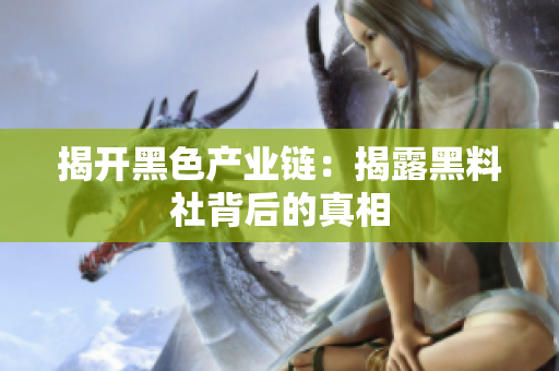 揭开黑色产业链：揭露黑料社背后的真相