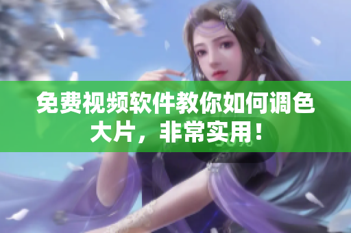 免费视频软件教你如何调色大片，非常实用！