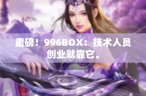 重磅！996BOX：技术人员创业就靠它。