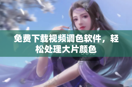 免费下载视频调色软件，轻松处理大片颜色