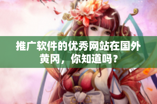 推广软件的优秀网站在国外黄冈，你知道吗？