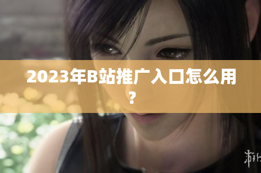 2023年B站推广入口怎么用？