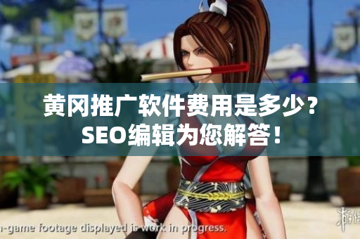 黄冈推广软件费用是多少？SEO编辑为您解答！