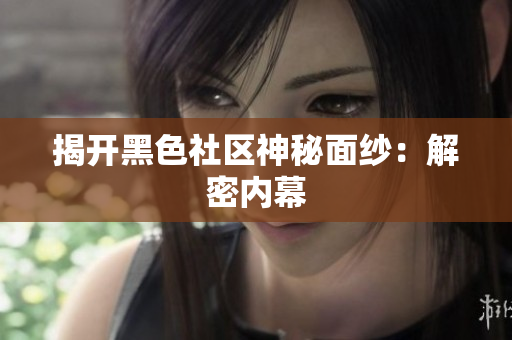 揭开黑色社区神秘面纱：解密内幕