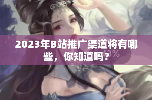 2023年B站推广渠道将有哪些，你知道吗？