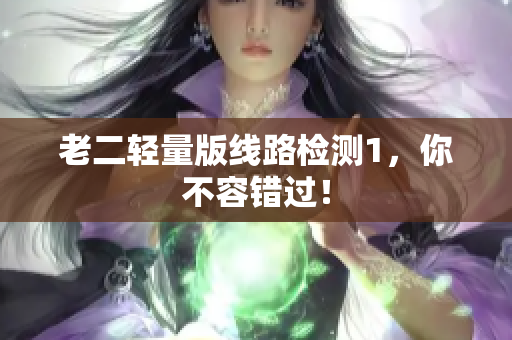 老二轻量版线路检测1，你不容错过！