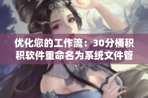 优化您的工作流：30分桶积积软件重命名为系统文件管理器