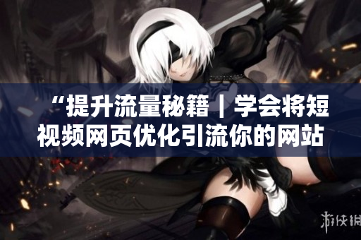 “提升流量秘籍｜学会将短视频网页优化引流你的网站”