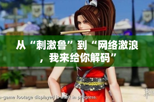 从“刺激鲁”到“网络激浪，我来给你解码”