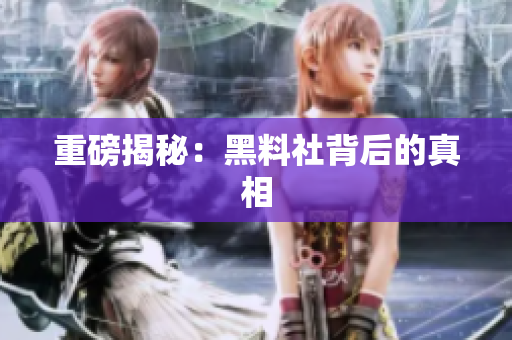 重磅揭秘：黑料社背后的真相