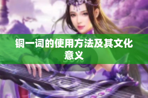 铜一词的使用方法及其文化意义