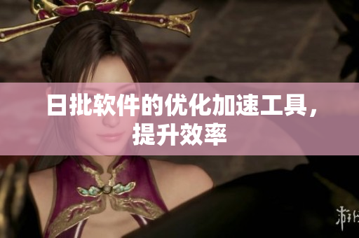 日批软件的优化加速工具，提升效率