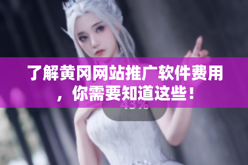 了解黄冈网站推广软件费用，你需要知道这些！