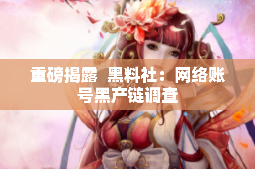 重磅揭露  黑料社：网络账号黑产链调查