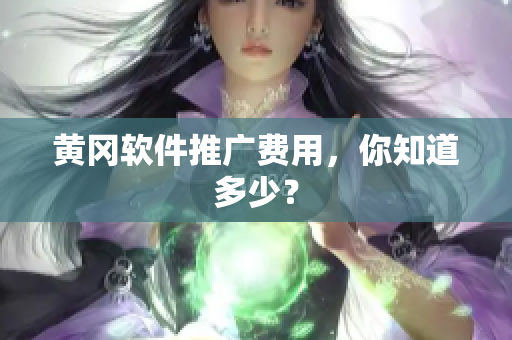 黄冈软件推广费用，你知道多少？