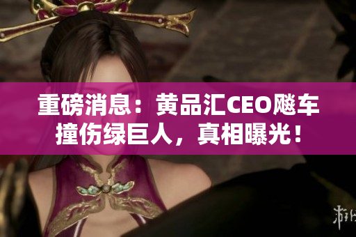 重磅消息：黄品汇CEO飚车撞伤绿巨人，真相曝光！