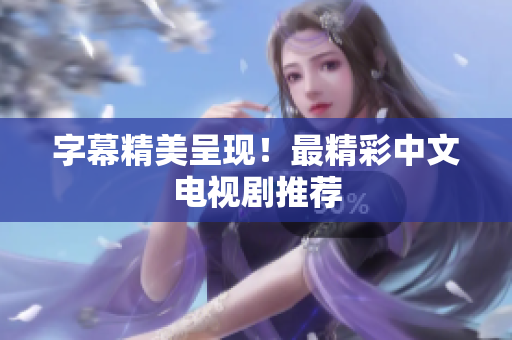 字幕精美呈现！最精彩中文电视剧推荐
