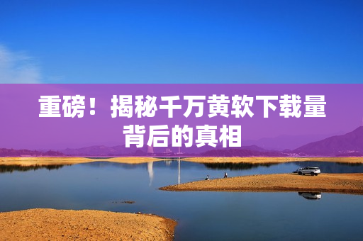 重磅！揭秘千万黄软下载量背后的真相
